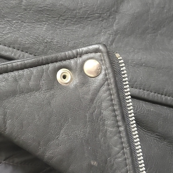 London Boston Leather Gold 100% Leather Moto Biker Jacket - Picture 3 of 9